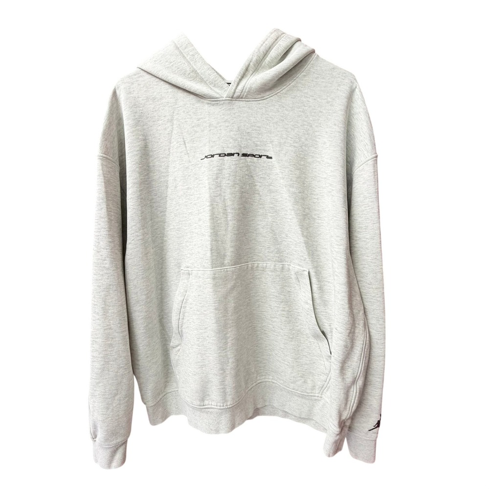 Jordan Sport Hoodie Mens XL Grey Dri-FIT Pullover Sweatshirt Jumpman Logo